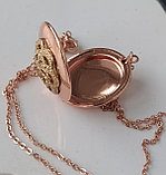 Кулон-медальон "Медальон для фото" розовая позолота, фото 3