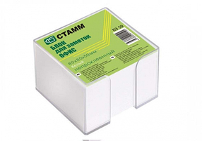 Блок для записей СТАММ "Офис" белый в подставке 8х8х5 см