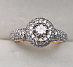 Золотой набор с бриллиантами (кольцо 1.11Сt SI2-VSI2/I,H 18р. серьги 1.6Ct SI2-VS2/I.H, VG-Cut   ), фото 3
