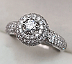 Золотой набор с бриллиантами (кольцо 1.12Сt VS2/G,H 18р.VG-Cut , серьги 1.6Ct SI1-VS2/H, VG-Cut), фото 3