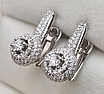 Золотой набор с бриллиантами (кольцо 1.12Сt VS2/G,H 18р.VG-Cut , серьги 1.6Ct SI1-VS2/H, VG-Cut), фото 6