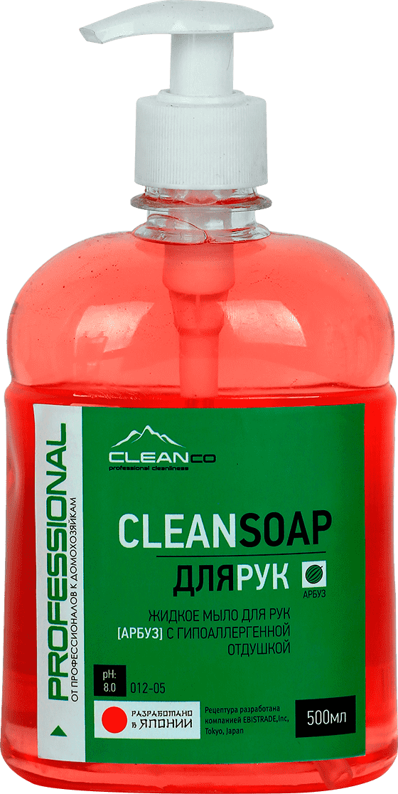 Жидкое мыло CleanCo "CLEANSOAP Арбуз", с дозатором, 500 мл