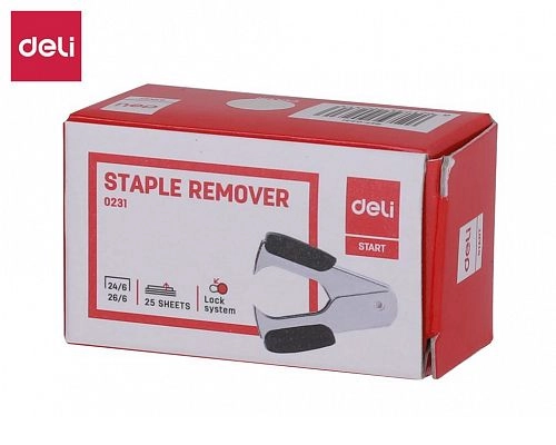 Антистеплер DELI, с фиксатором, ассорти