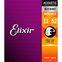 Струны для акустической гитары ELIXIR 11027 NANOWEB 11-52