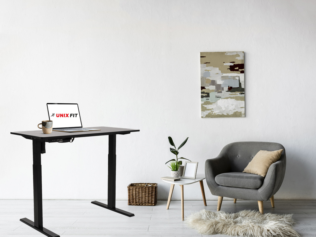 Регулируемый стол для беговой дорожки UNIX Fit Wood E-Desk: Письменные ...