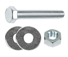 Болт М10х30 мм шестигр. с гайкой и шайбами (2 шт в зип-локе) STARFIX (STARFIX)