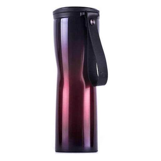 Термокружка KissKissFish MOKA Smart Coffee Tumbler  (фиолетовый, индикатор температуры, заварник)