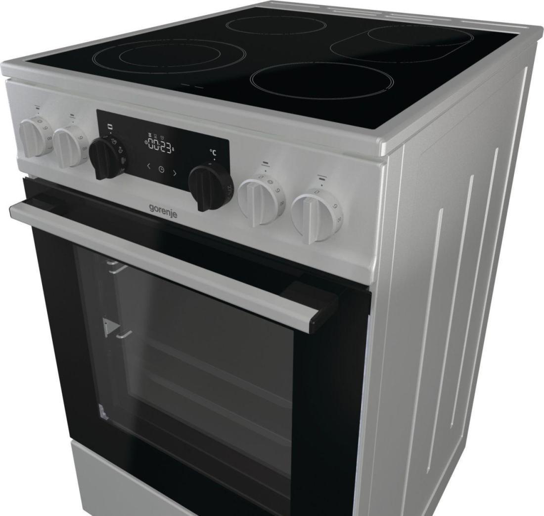 Плита Электрическая Gorenje ECS5350XA нержавеющая сталь/черный стеклокерамика