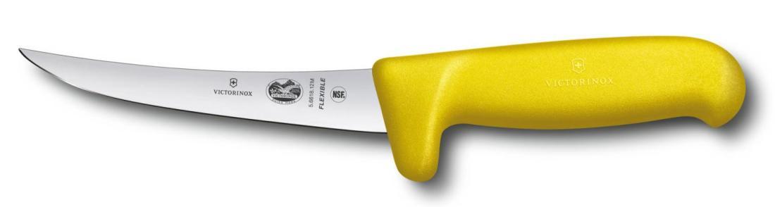 Нож кухонный Victorinox Fibrox (5.6618.12M) стальной разделочный лезв.120мм прямая заточка желтый