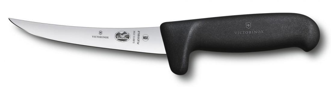 Нож кухонный Victorinox Fibrox (5.6613.12M) стальной разделочный лезв.120мм прямая заточка черный