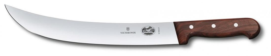 Нож кухонный Victorinox Cimeter (5.7300.31) стальной разделочный для стейка лезв.310мм прямая заточка бордовый