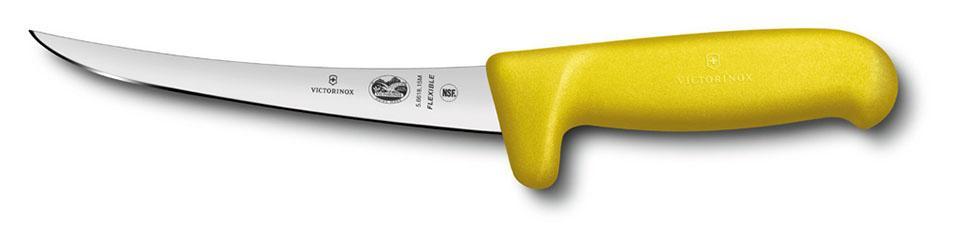 Нож кухонный Victorinox Fibrox (5.6618.15M) стальной разделочный лезв.150мм прямая заточка желтый