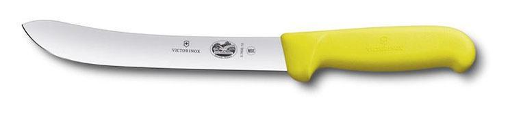 Нож кухонный Victorinox Swibo (5.7608.18L) стальной разделочный лезв.180мм прямая заточка желтый