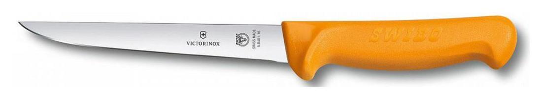 Нож кухонный Victorinox Swibo (5.8401.18) стальной обвалочный для мяса лезв.180мм прямая заточка желтый