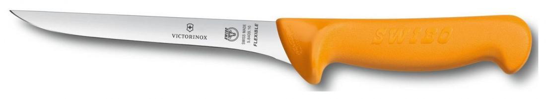 Нож кухонный Victorinox Swibo (5.8409.16) стальной обвалочный для мяса лезв.160мм прямая заточка желтый
