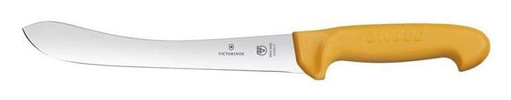 Нож кухонный Victorinox Swibo (5.8426.21) стальной разделочный для мяса лезв.210мм прямая заточка желтый