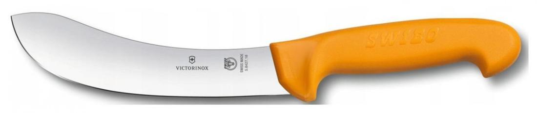 Нож кухонный Victorinox Swibo (5.8427.18) стальной разделочный для мяса лезв.180мм прямая заточка желтый