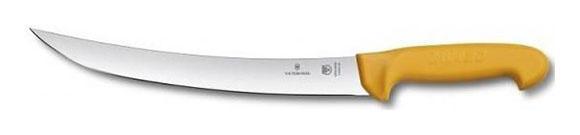 Нож кухонный Victorinox Swibo (5.8435.22) стальной разделочный для мяса лезв.220мм прямая заточка желтый