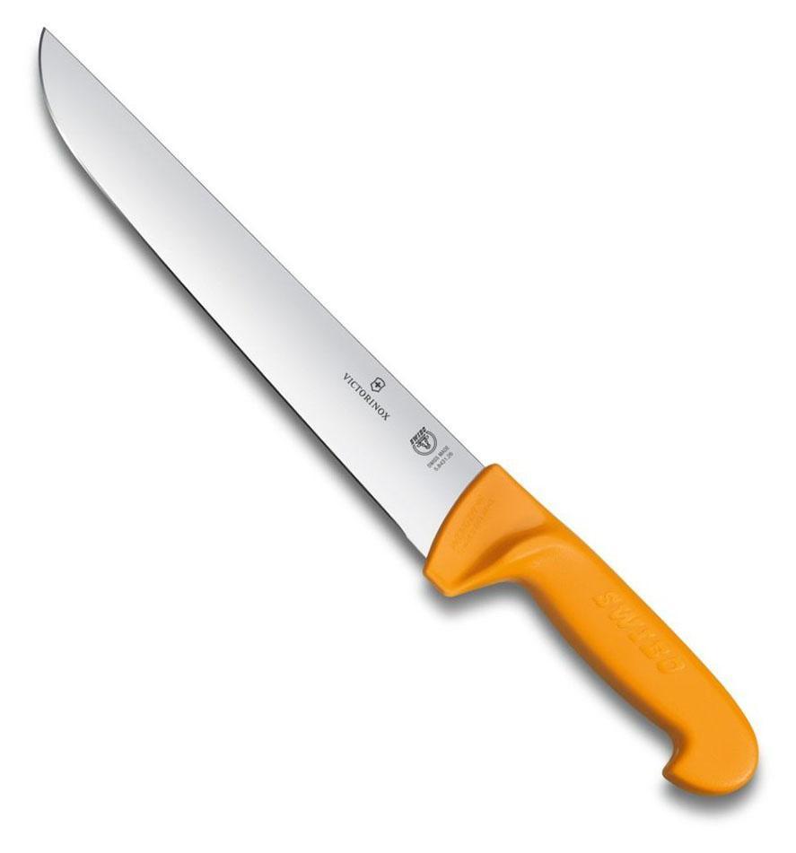 Нож кухонный Victorinox Swibo (5.8431.26) стальной разделочный для мяса лезв.260мм прямая заточка желтый