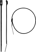 Кабельные стяжки черные КОБРА, с плоским замком, нейлоновые, пакет серия «ПРОФЕССИОНАЛ»