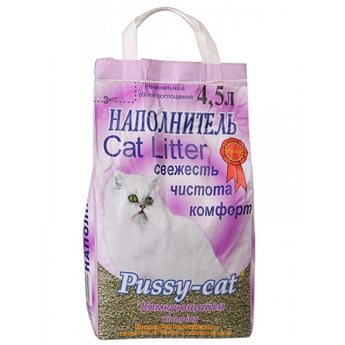 Pussy-Cat Наполнитель комкующийся для кошек 4,5л