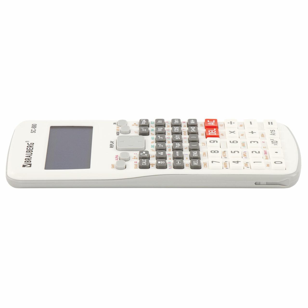 Калькулятор инженерный двухстрочный BRAUBERG SC-880-N, 417 функций, 10+2 разрядов, батарея, БЕЛЫЙ - фото 7 - id-p105038073