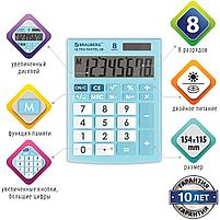 Калькулятор настольный BRAUBERG ULTRA PASTEL-08-LB, КОМПАКТНЫЙ (154x115 мм), 8 разрядов, двойное питание,, фото 4