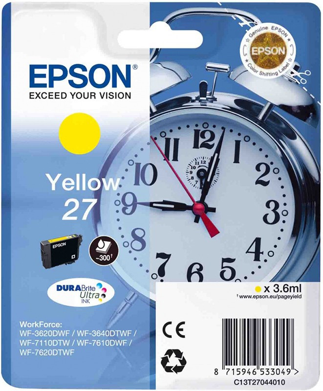 Картридж Epson DURABrite Ultra T2704 Yellow для WorkForce WF-7110/WF-7610/WF-7620 C13T27044022