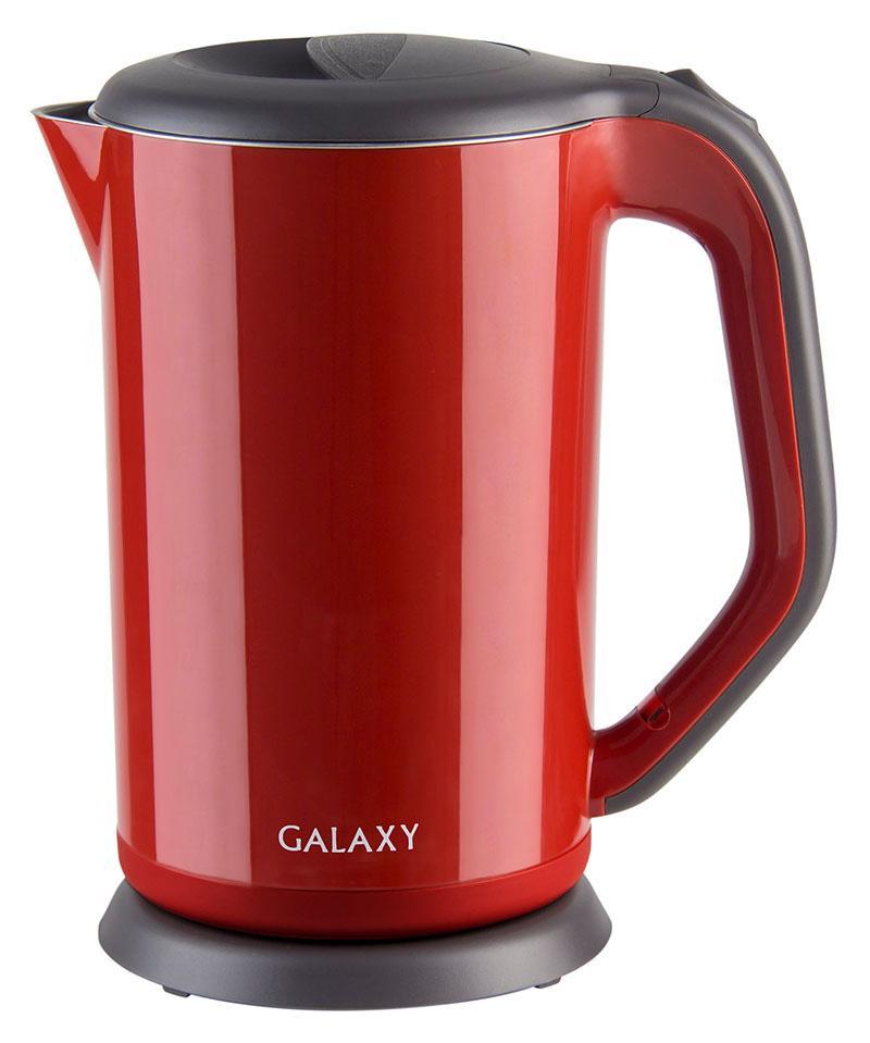 Чайник электрический Galaxy GL 0318 1.7л. 2000Вт красный/черный (корпус: нержавеющая сталь/пластик)