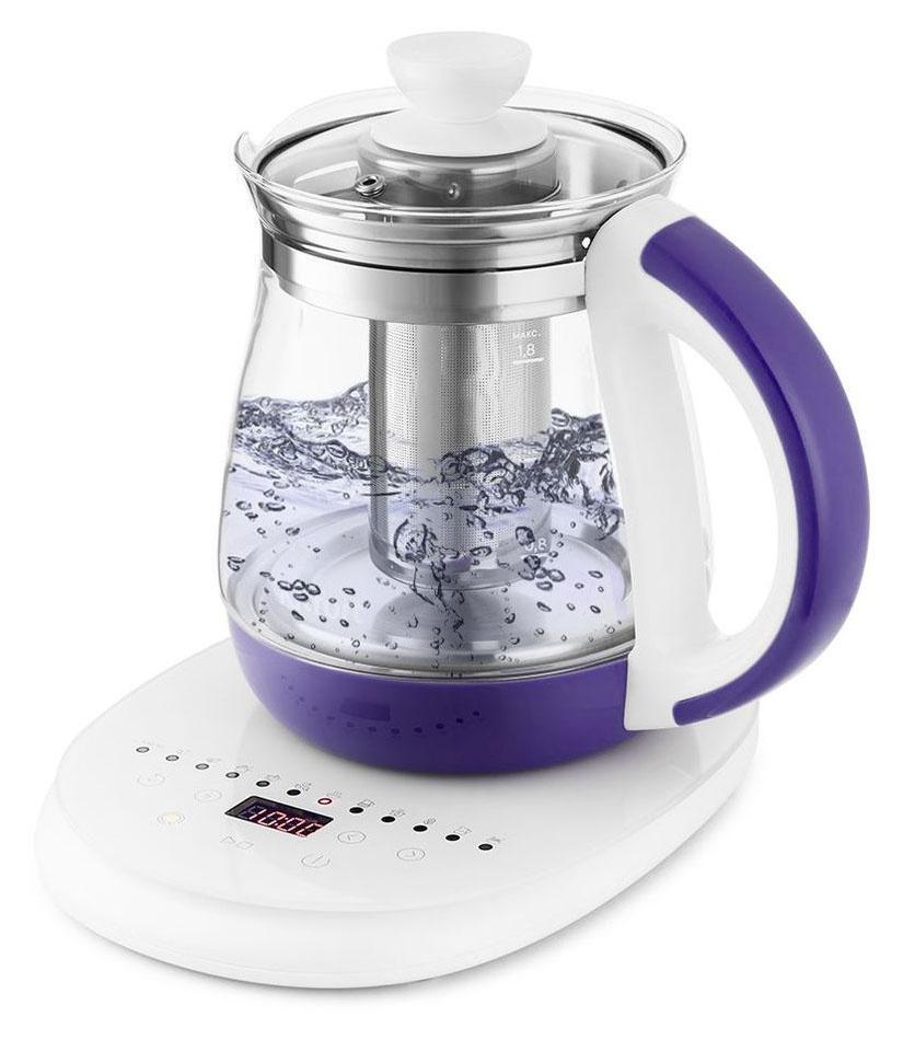 Чайник электрический Kitfort КТ-6130-1 белый/фиолетовый