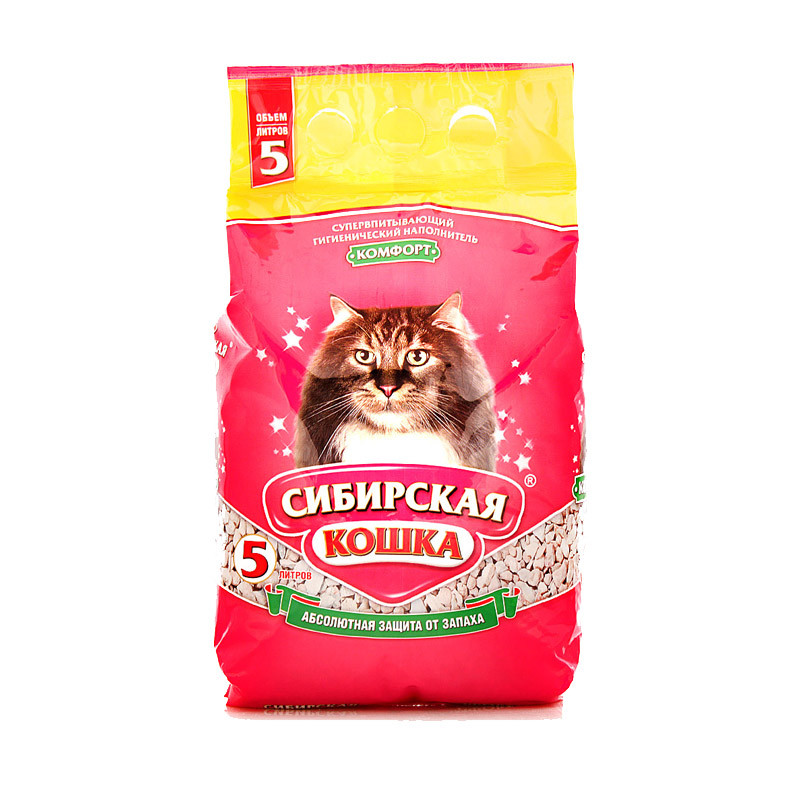 Сибирская Кошка Наполнитель впитывающий Комфорт, 5 л