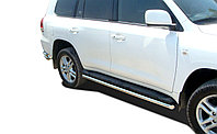 Защита штатного порога под порог d42 ПапаТюнинг для Toyota Land Cruiser 200 2007-2012