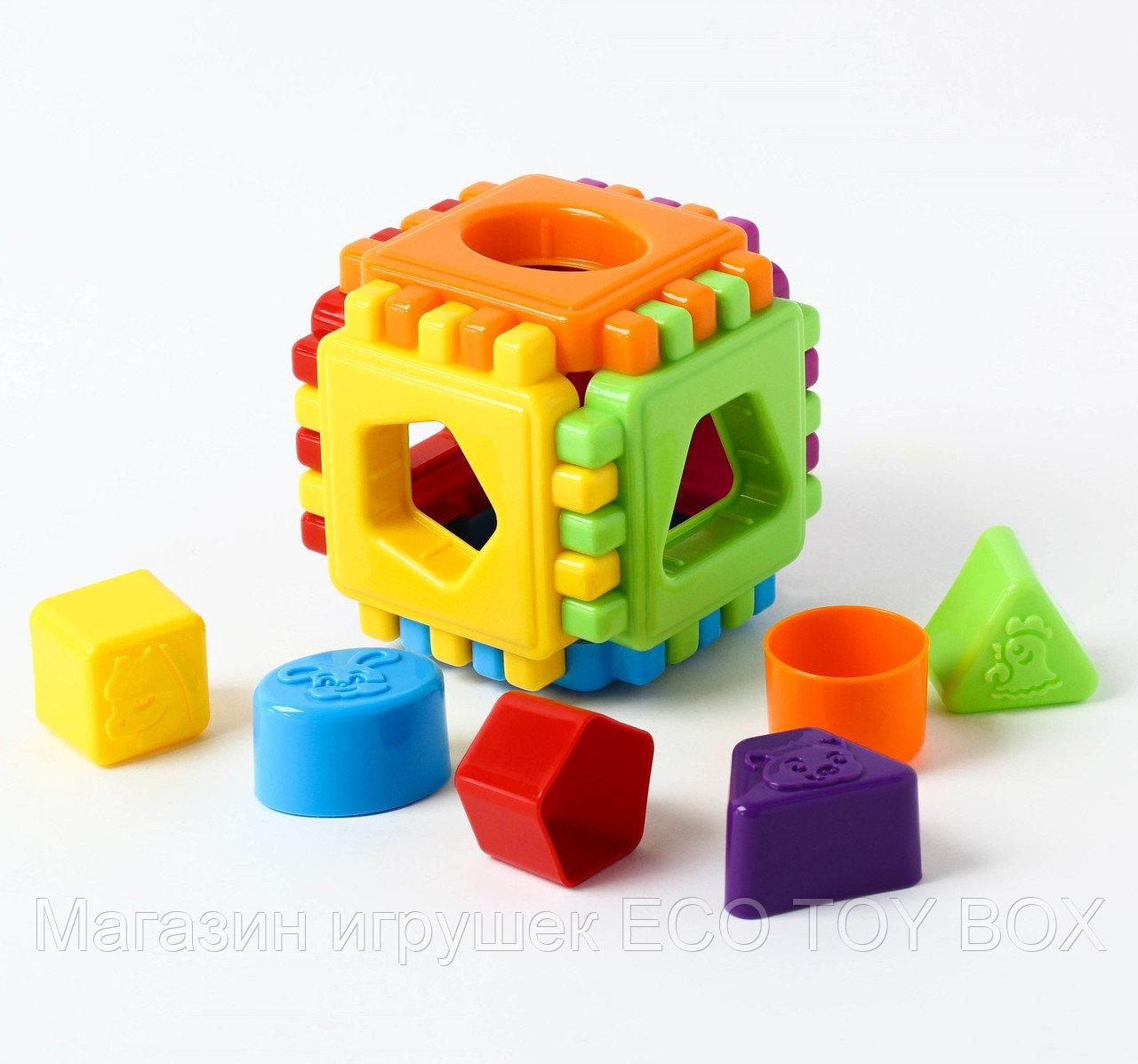 Развивающая игрушка Логический куб «Геометрик» 10,5х10,5х10,5см., фото 1