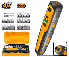 INGCO Отвертка аккумуляторная Li-Ion 4V INDUSTRIAL/Тип хвостовика - HEX 1/4"/ Число оборотов: 240 об/мин/ Max