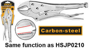 INGCO Клещи зажимные Размер: 10"-250мм//Углеродистая сталь/ HRC38° -HRC48°/ Никелированное покрытие