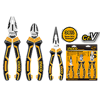 INGCO Набор шарнирно-губцевого инструмента с увеличенным рычагом 3шт INDUSTRIAL//Инструменты изготовлены из