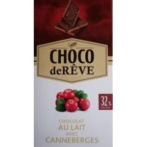 Молочный шоколад Choco de REVE Chocolat au lait avec Canneberges 100 г