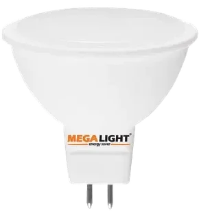 LED ЛАМПА MR16 "Spot" 7W 630Lm 230V 4000K GU5.3 MEGALIGHT (10/100)