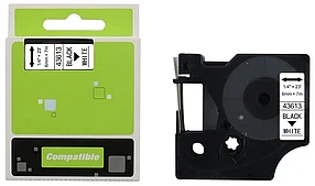 Картридж для Dymo S0720780/43613 типа D1, черный текст на белом фоне, 6мм х 7м, фото 1
