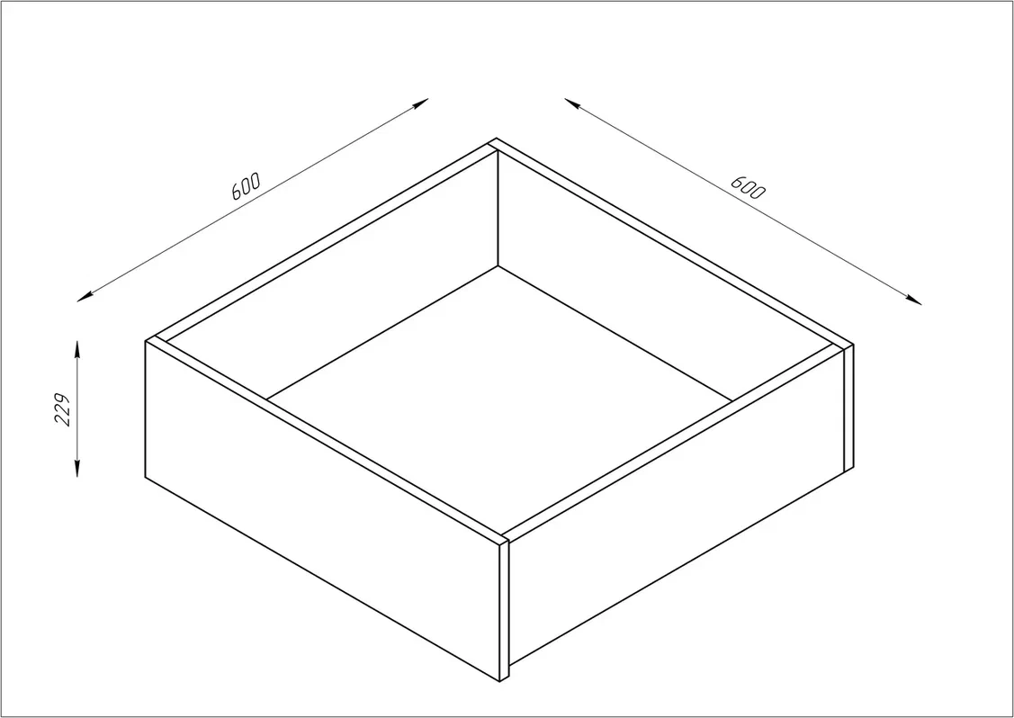 Ящик под кровать выкатной ОРИОН 60х60 см белый - фото 2 - id-p105082528