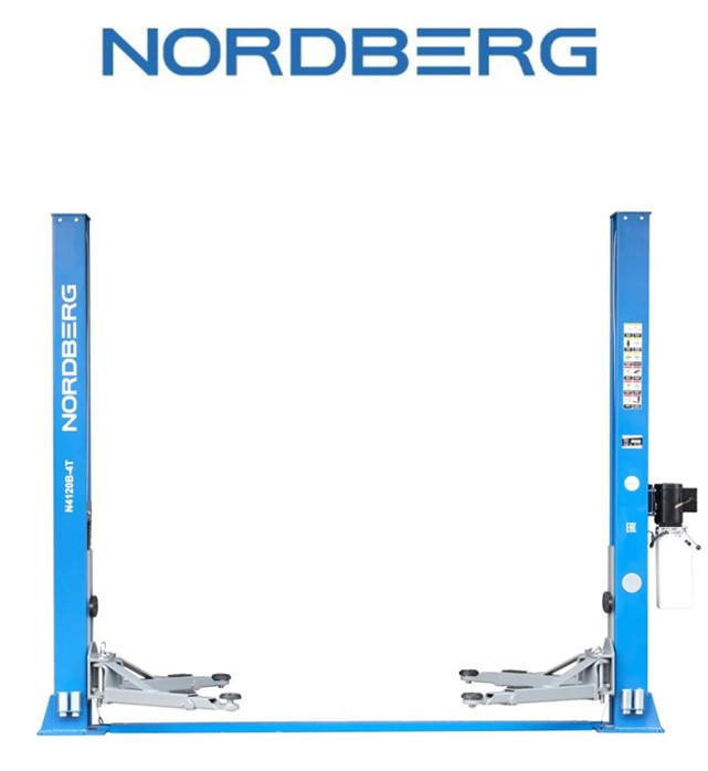 Подъемник 220V 2х стоечный 4т (синий) NORDBERG N4120B-4B