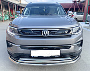 Защита переднего бампера двойная d60/42 ПапаТюнинг для Changan CS35 Plus 2019-