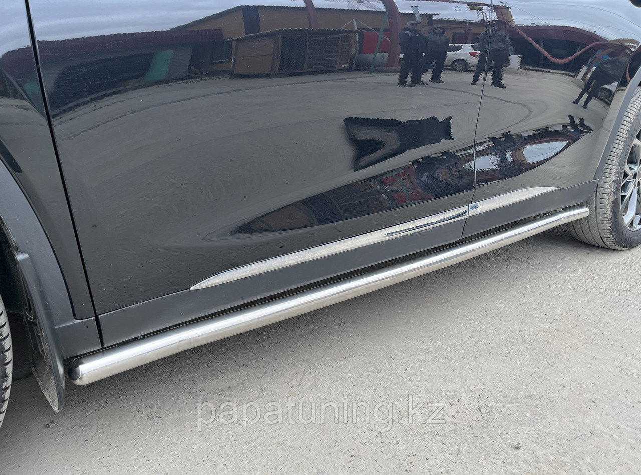 Защита штатного порога труба d53 ПапаТюнинг для CheryExeed TXL 2020-, фото 1