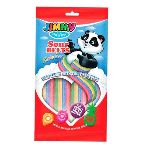 Жев.мармелад JIMMY sour belt rainBow язычки кислые/ ремешки / лента 75 гр (12 шт в упаковке)