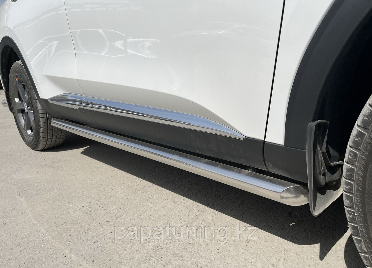 Защита штатного порога d60 ПапаТюнинг для Haval F7 2022-