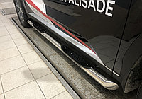 Пороги труба с проступью d76 ПапаТюнинг для Hyundai Palisade 2021-