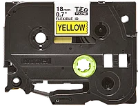 Картридж для Brother (TZE-FX641) - 18мм х 8м, черный на желтом, гибкая лента