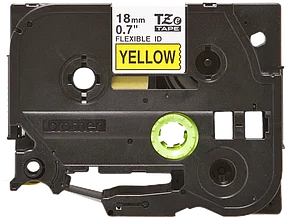 Картридж для Brother TZE-FX641 (18мм х 8м, черный на желтом) гибкая лента