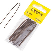 Шпильки для волос Harizma h10542-04, прямые коричневые, 60 мм, 30 шт.