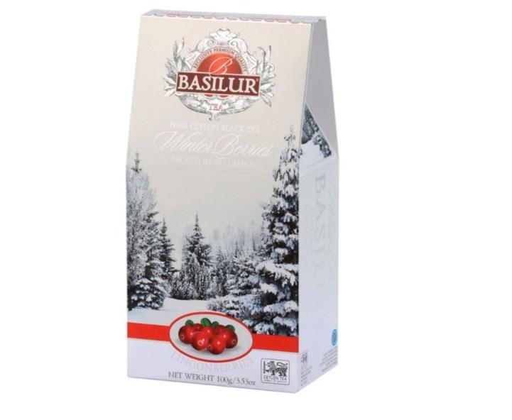 Чай черный листовой Basilur - Зимние ягоды брусника, в коробке 100 г